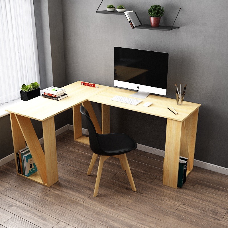 LUX L-Shape Solid Wood Table - Durabletable