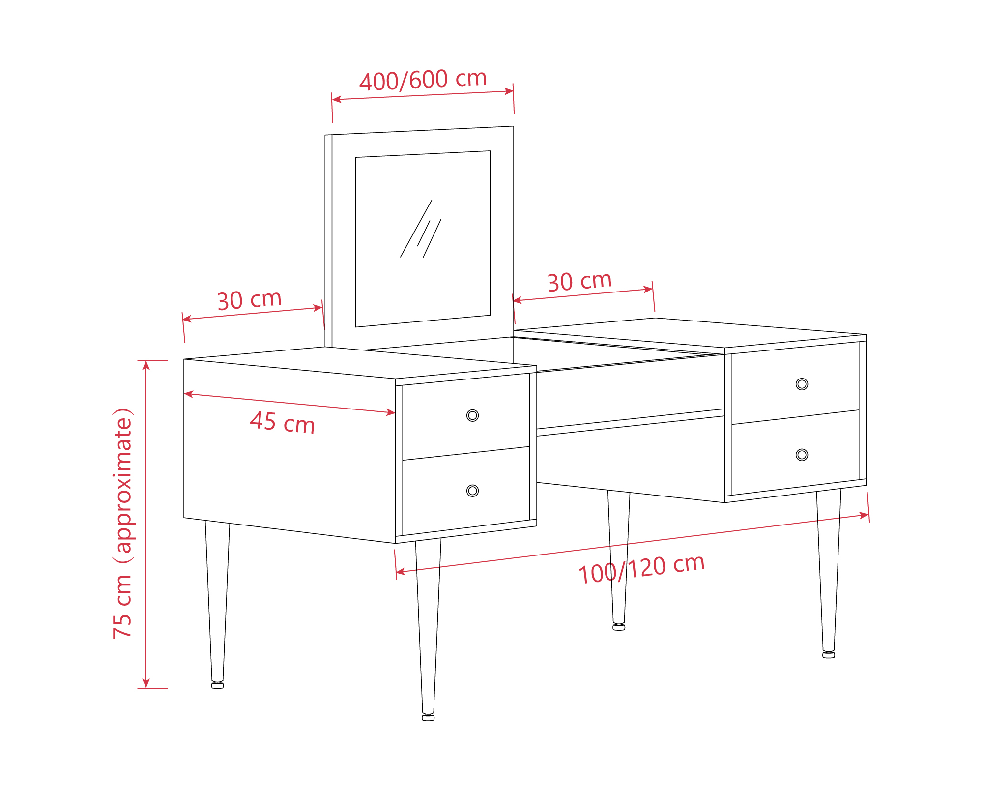 Solid Wood Dressing Table MYSEAT.sg Free Delivery & Free Assembly
