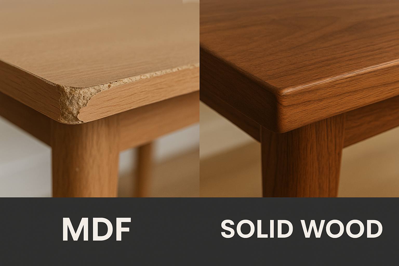 Solid wood vs MDF durability comparison - MYSEAT.SG