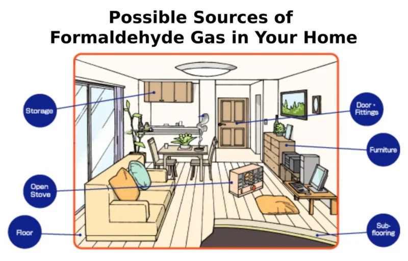 Possible sources of formaldehyde